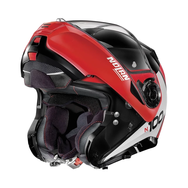 Nolan N100-5 Plus Distinctive N-Com Motorradhelm - Glänzendes Schwarz-Rot