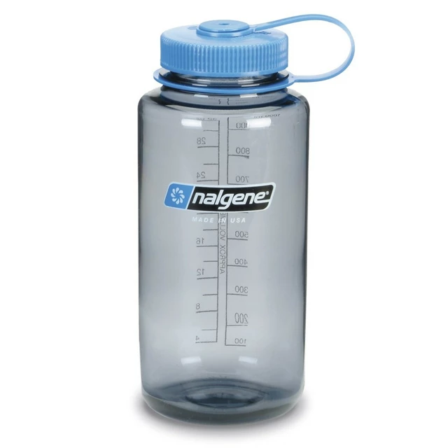 NALGENE Wide Mouth 1 l Outdoor-Trinkflasche - Spring Green 32 WM - Gray 32 WM