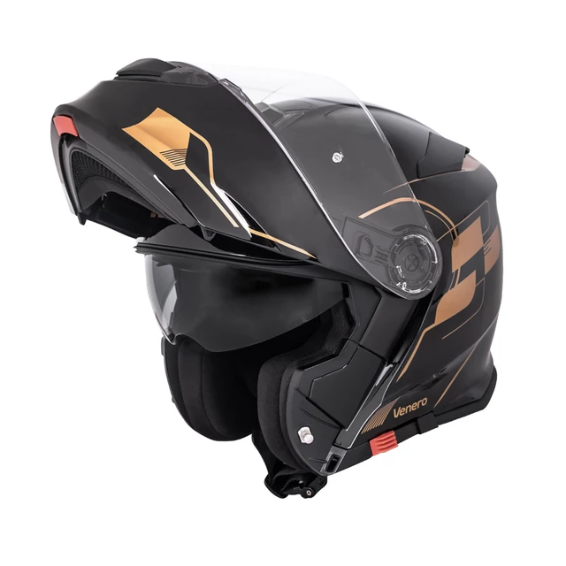 W-TEC Venero Klapphelm - Glossy Black-Neon Yellow