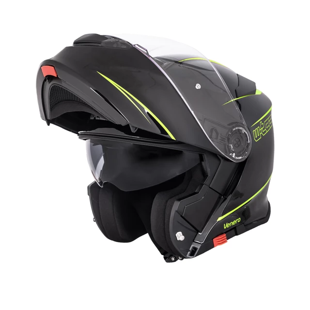 W-TEC Venero Klapphelm - Glossy Black-Neon Yellow