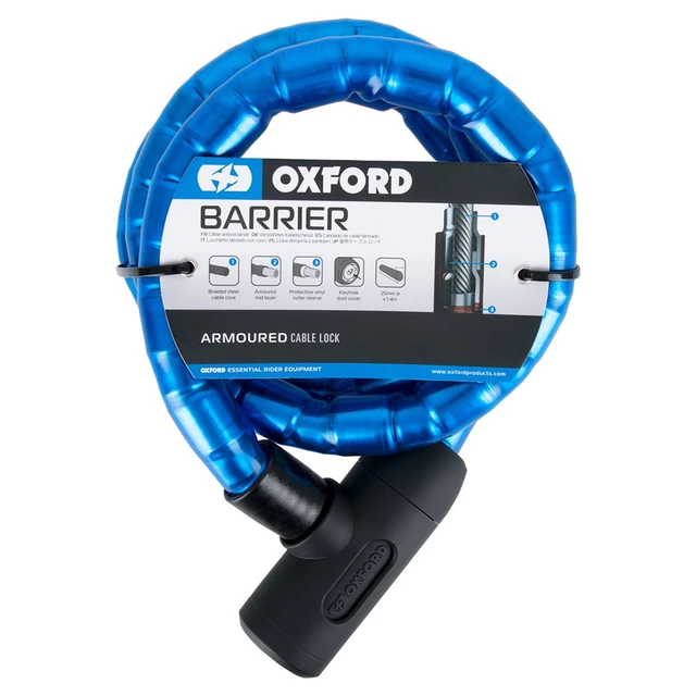 Oxford Barrier 1,4 m blau Motorradschloss