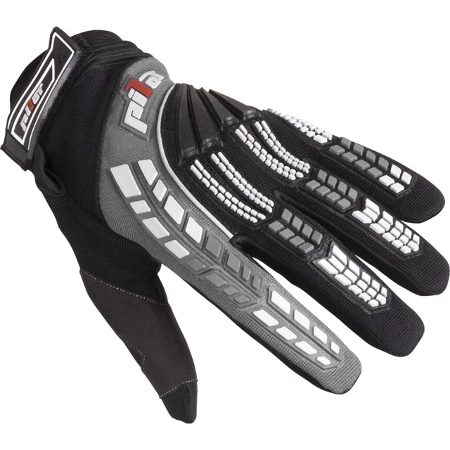 Kinder Motocross-Handschuhe Pilot - schwarz - schwarz-grau