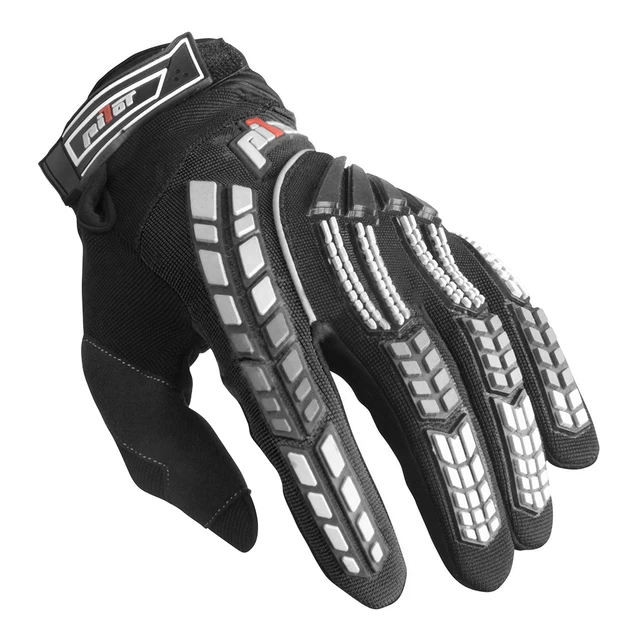Kinder Motocross-Handschuhe Pilot - schwarz - schwarz