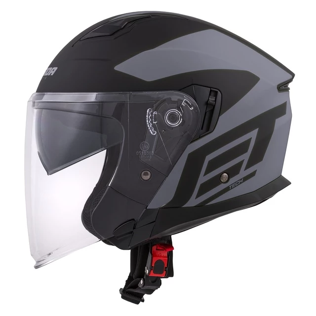 Cassida Jet Tech Corso Motorradhelm - schwarz matt/gelb hi-vis