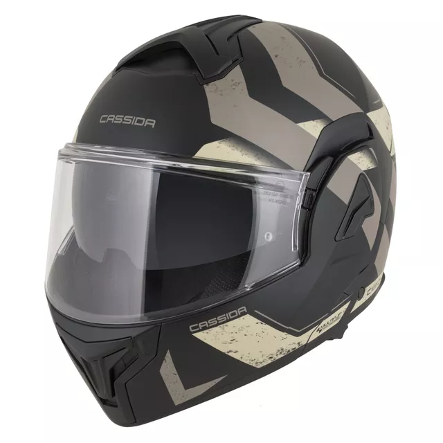 Cassida MultiFlip Korp P/J Klapp-Motorradhelm - černá matná/písková/khaki