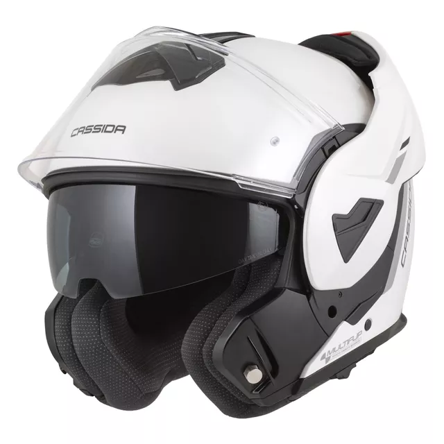 Cassida MultiFlip Solid P/J Klapp-Motorradhelm - bílá perleť/černá