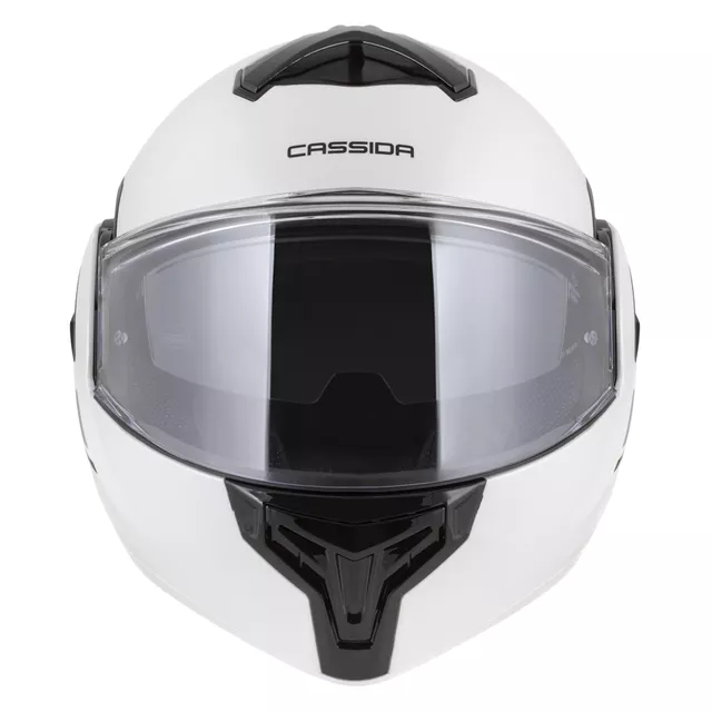 Cassida MultiFlip Solid P/J Klapp-Motorradhelm - bílá perleť/černá