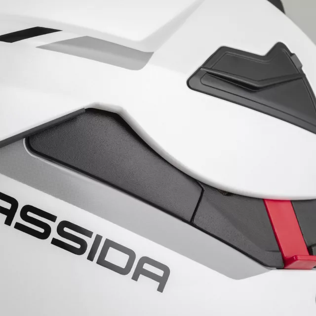 Cassida MultiFlip Solid P/J Klapp-Motorradhelm - bílá perleť/černá