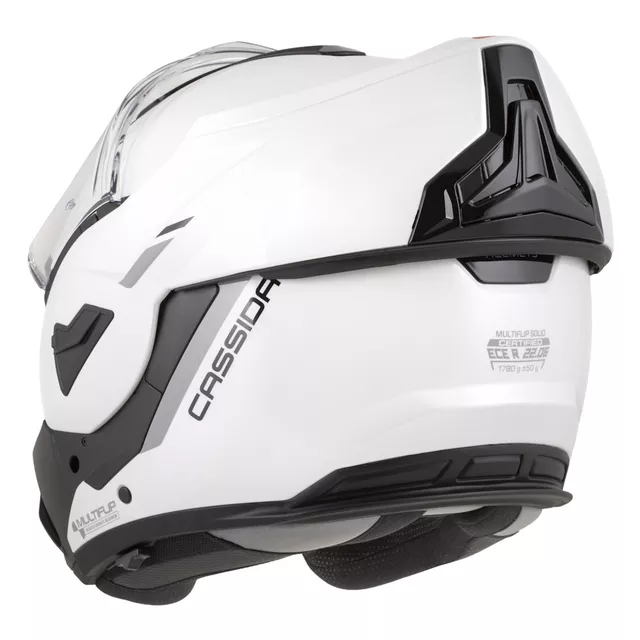 Cassida MultiFlip Solid P/J Klapp-Motorradhelm - bílá perleť/černá