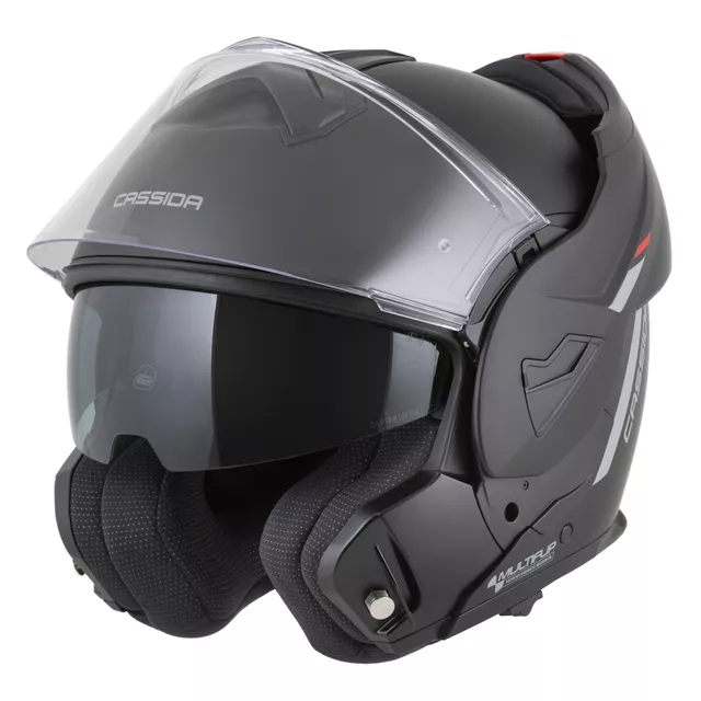 Cassida MultiFlip Solid P/J Klapp-Motorradhelm - bílá perleť/černá