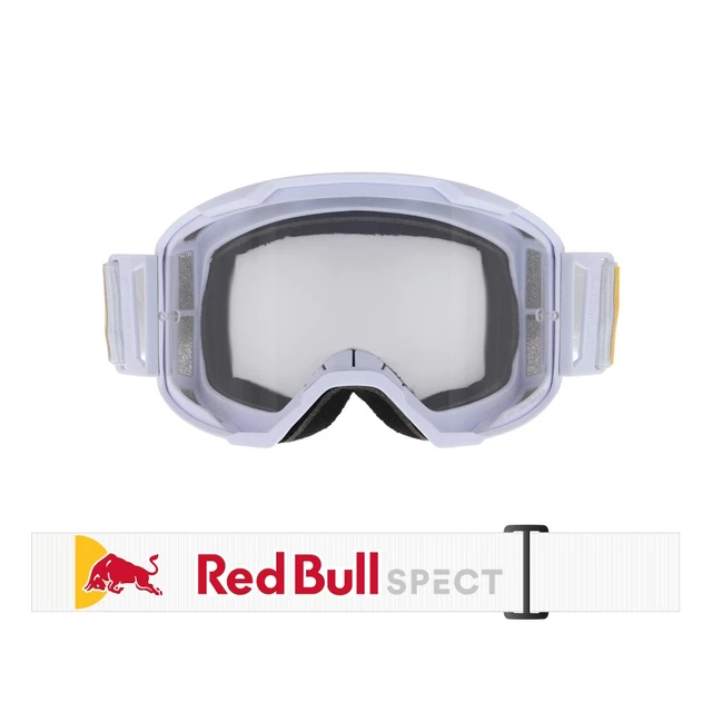 Motocross-Brille RedBull Spect Strive Panovision, weiß matt, klares Plexiglas