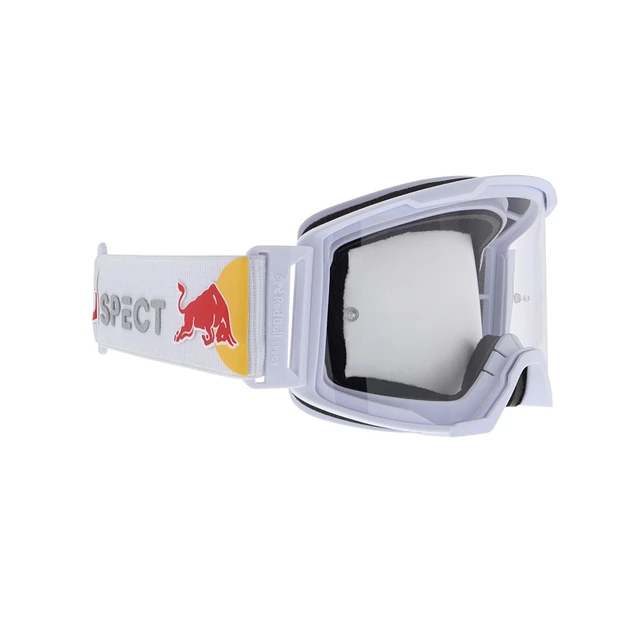 Motocross-Brille RedBull Spect Strive Panovision, weiß matt, klares Plexiglas