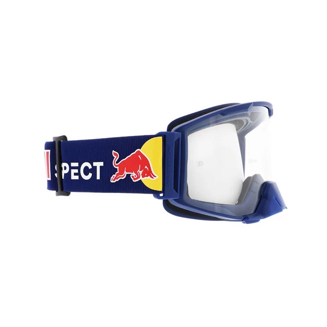 Motocrossbrille RedBull Spect Strive Panovision, dunkelblau matt, klares Plexiglas