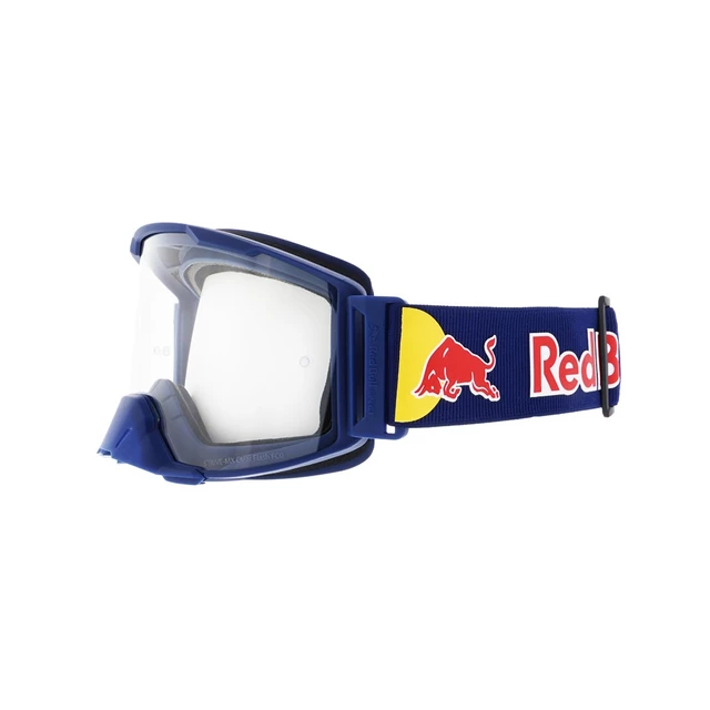 Motocrossbrille RedBull Spect Strive Panovision, dunkelblau matt, klares Plexiglas