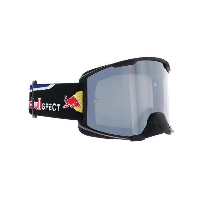 Motocrossbrille RedBull Spect Strive, schwarz matt, silber verspiegeltes Plexiglas