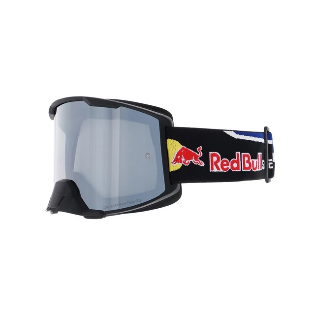 Motocrossbrille RedBull Spect Strive, schwarz matt, silber verspiegeltes Plexiglas