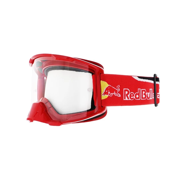 Motocross-Schutzbrille RedBull Spect Strive, rot matt, klares Plexiglas