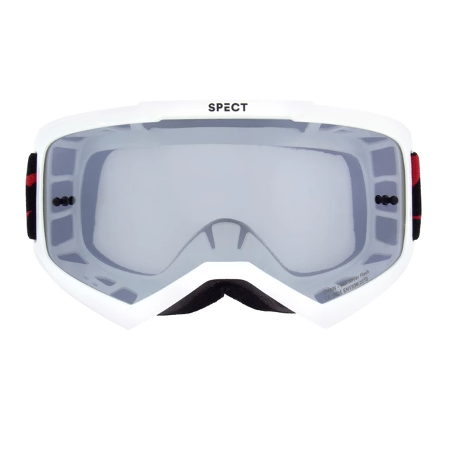 RedBull Spect Evan Motocross-Brille, weiß, rauch/silbernes Plexiglas