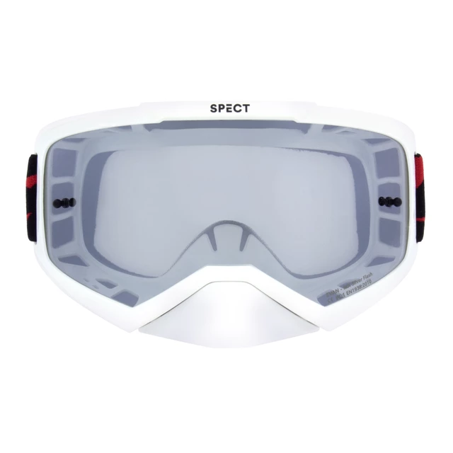 RedBull Spect Evan Motocross-Brille, weiß, rauch/silbernes Plexiglas