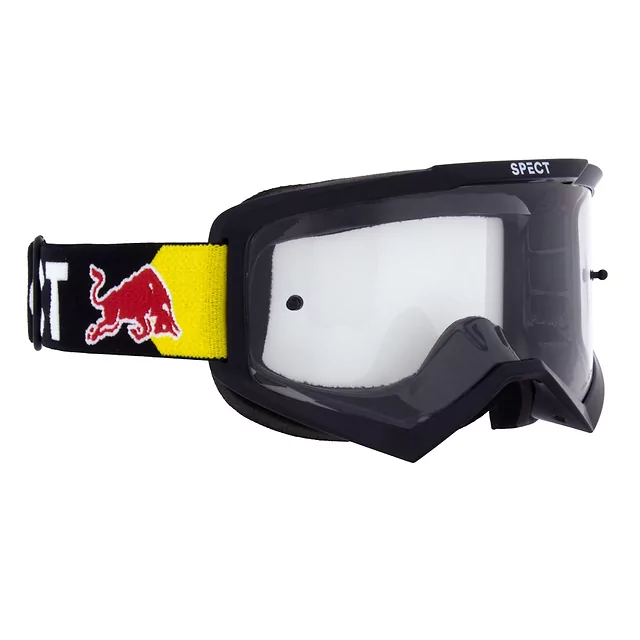 Motocross-Brille RedBull Spect Evan, schwarz, klares Plexiglas