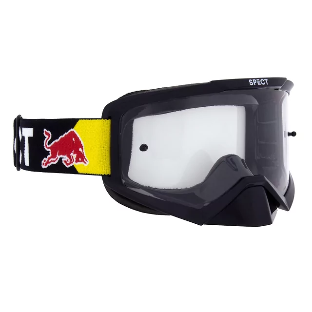 Motocross-Brille RedBull Spect Evan, schwarz, klares Plexiglas