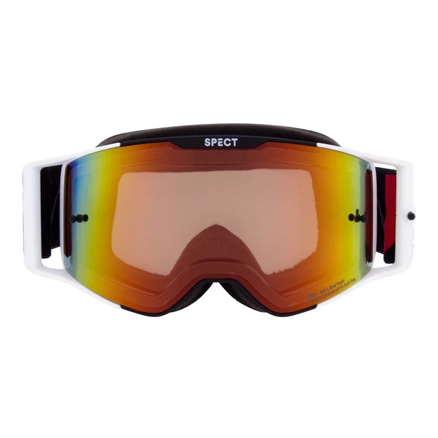 RedBull Spect Torp Motocrossbrille, schwarz/weiß matt, rot verspiegeltes Plexiglas