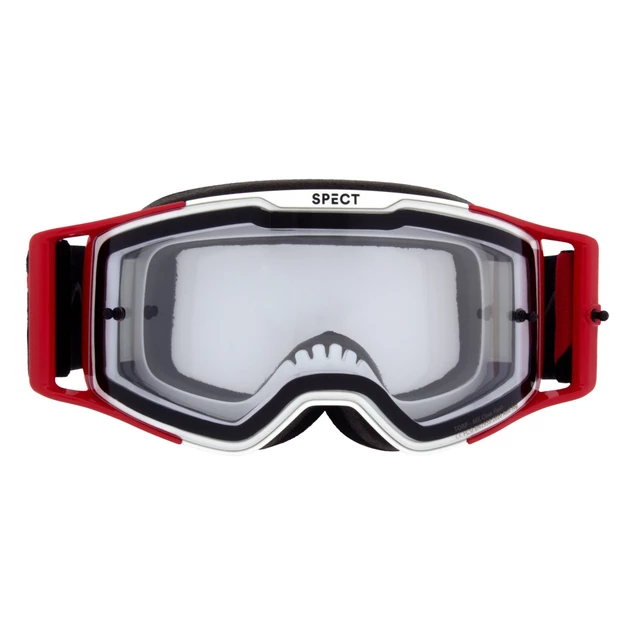 RedBull Spect Torp Motocrossbrille, weiß/rot, klares Plexiglas