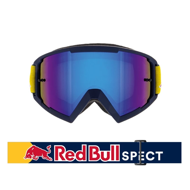 Motocross-Brille RedBull Spect Whip, blau matt, spiegelblaues Plexiglas
