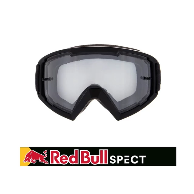 Motocross-Schutzbrille RedBull Spect Whip, schwarz, klares Plexiglas