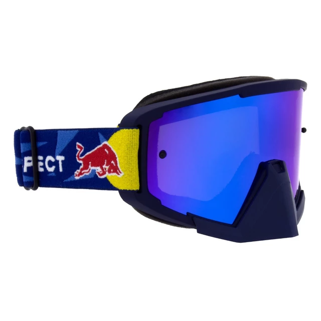 Motocross-Brille RedBull Spect Whip, blau matt, spiegelblaues Plexiglas