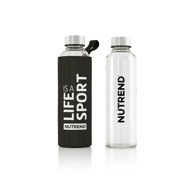 Nutrend Active Lifestyle 500 ml Glasflasche mit Termopackung - rosa - schwarz