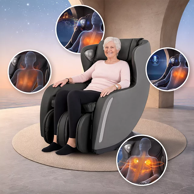 inSPORTline Massagesessel Fidardo - beige-braun - schwarz-grau