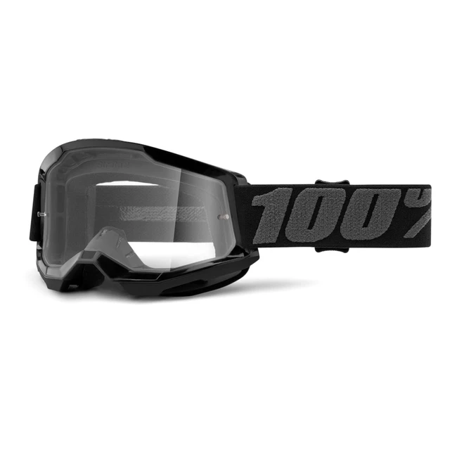 100% Strata 2 Motocross-Brille - Summit türkis-rot, klares Plexiglas