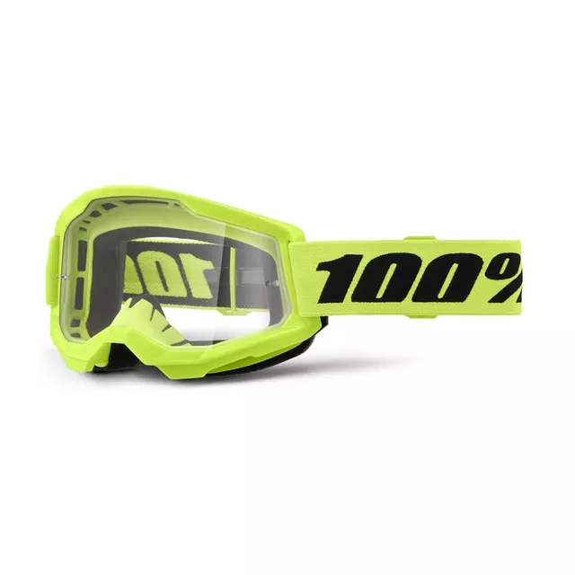 100% Strata 2 Youth Motocross-Schutzbrille für Kinder - neon žlutá, čiré plexi