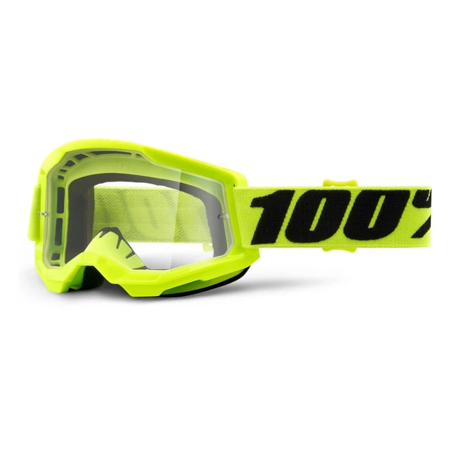 100% Strata 2 Motocross-Brille - Summit türkis-rot, klares Plexiglas