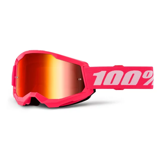 Motocrossbrille 100% Strata 2 New Mirror - Šedé, červené plexi