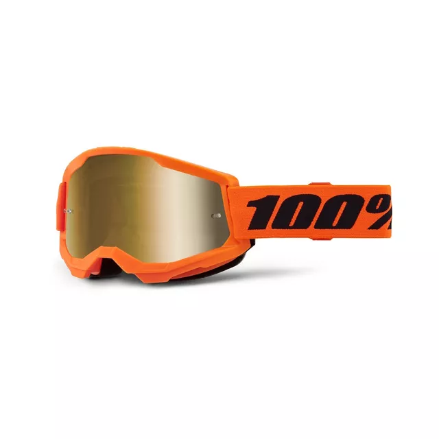 Motocrossbrille 100% Strata 2 New Mirror - Oranžové, zlaté plexi
