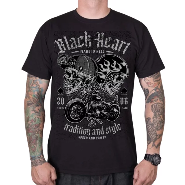 T-shirt BLACK HEART Traditionell und stilvoll - schwarz