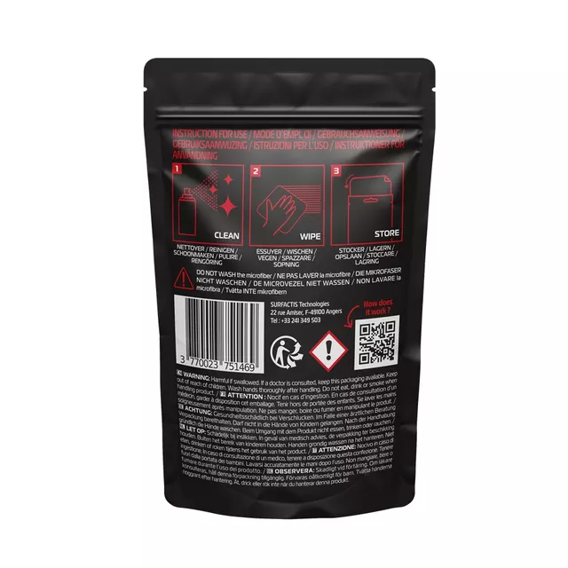 VisioFog Mikrofaser-Antibeschlag-Visier und -Brillentuch