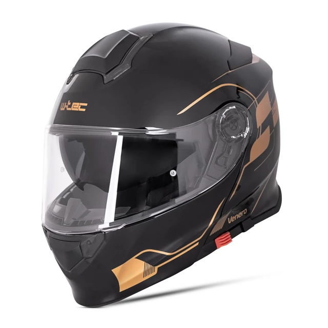 W-TEC Venero Klapphelm - Glossy Black-Neon Yellow