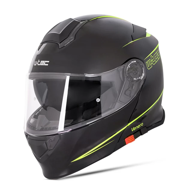 W-TEC Venero Klapphelm - Glossy Black-Neon Yellow