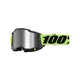 Motocross-Brille für Kinder 100 % Accuri 2 Junior Mirror - červená, červené plexi - žlutá, zrcadlové stříbrné plexi