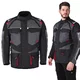 W-TEC Burdys Evo Herren-Motorradjacke - schwarz-grau-rot - schwarz-grau-rot