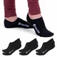 Unsichtbare Socken aus Bambus inSPORTline Silvatic Noshow AG+ antibakteriell - 3 Paar - schwarz