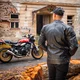 W-TEC Mungelli EVO Motorrad-Lederjacke - vintage černo-hnědá