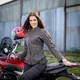 W-TEC Kaika Damen Motorrad Lederjacke - braun