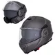 W-TEC Zoroz P/J klappbarer Motorradhelm - Matt Black-Fluo Pink - Metallic Grey
