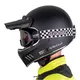 W-TEC Black Heart Retron Motorradhelm mit Chesster Goggles - Einfaches Schwarz