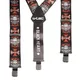 W-TEC Black Heart Suspenders Hosenträger - Warhawk - Cross Skull