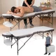 Massageliege inSPORTline Kiyora 186x70x62,5-85,5 cm 2-teilig Aluminium - weiß-grau